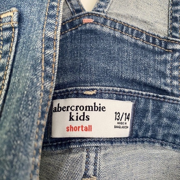 Abercrombie Kids girls summer Jean denim shortalls overalls shorts 13 14 years - Picture 3 of 3